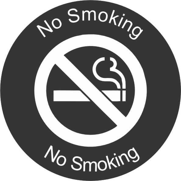 Black With White No Smoking Disc 40mm